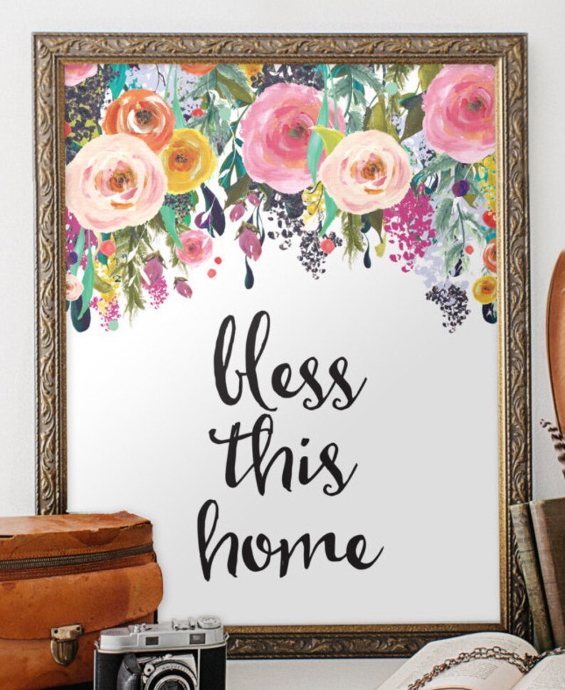 Bless This Home Print Printable Wall Art Decor Printable Etsy