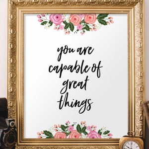 Inspirational Quote Print Wall Decor, Typography Print Art, Printable ...