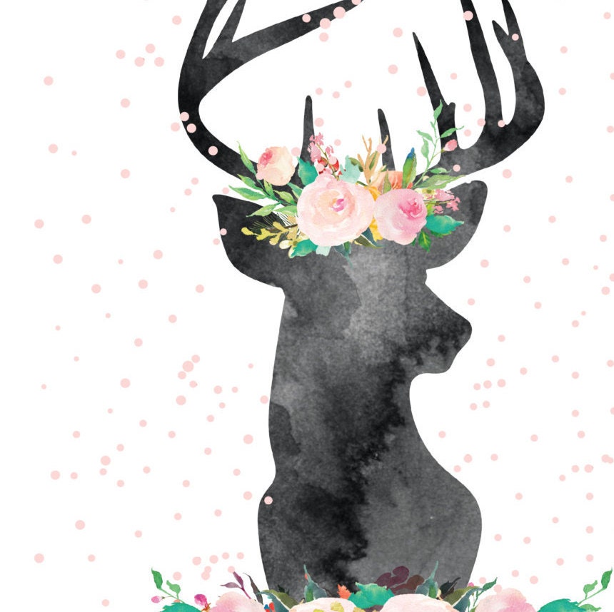 Deer Head Decor Printable Art Print 8x10 Print Deer Wall - Etsy