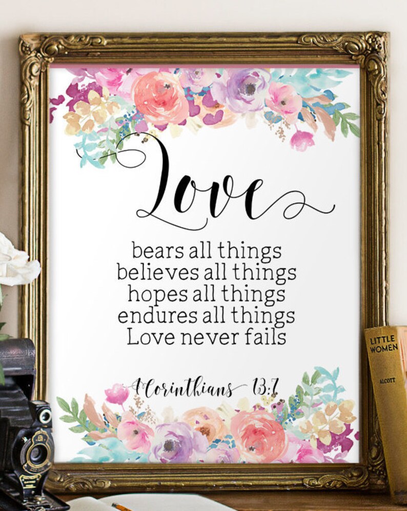 Printable wedding sign Bible verse Printable art Wedding quote | Etsy