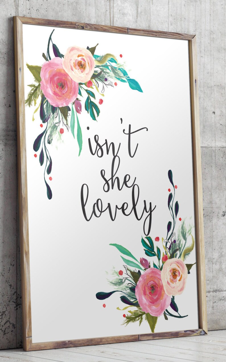 nursery quote art print wall decor isnt she lovely etsy