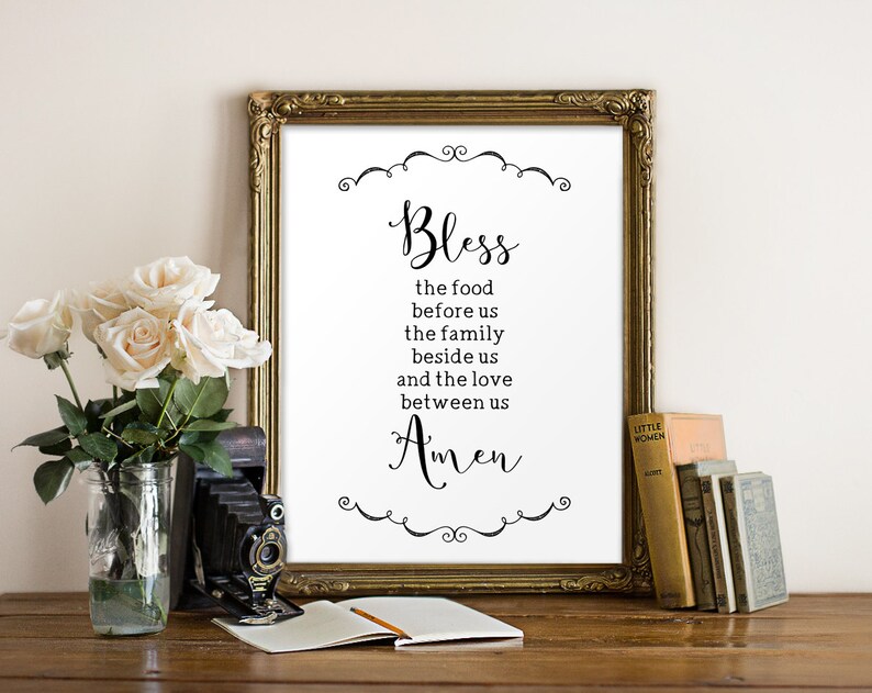 Dining Room Wall Art Bless the Food Before Us Kitchen Wall Etsy