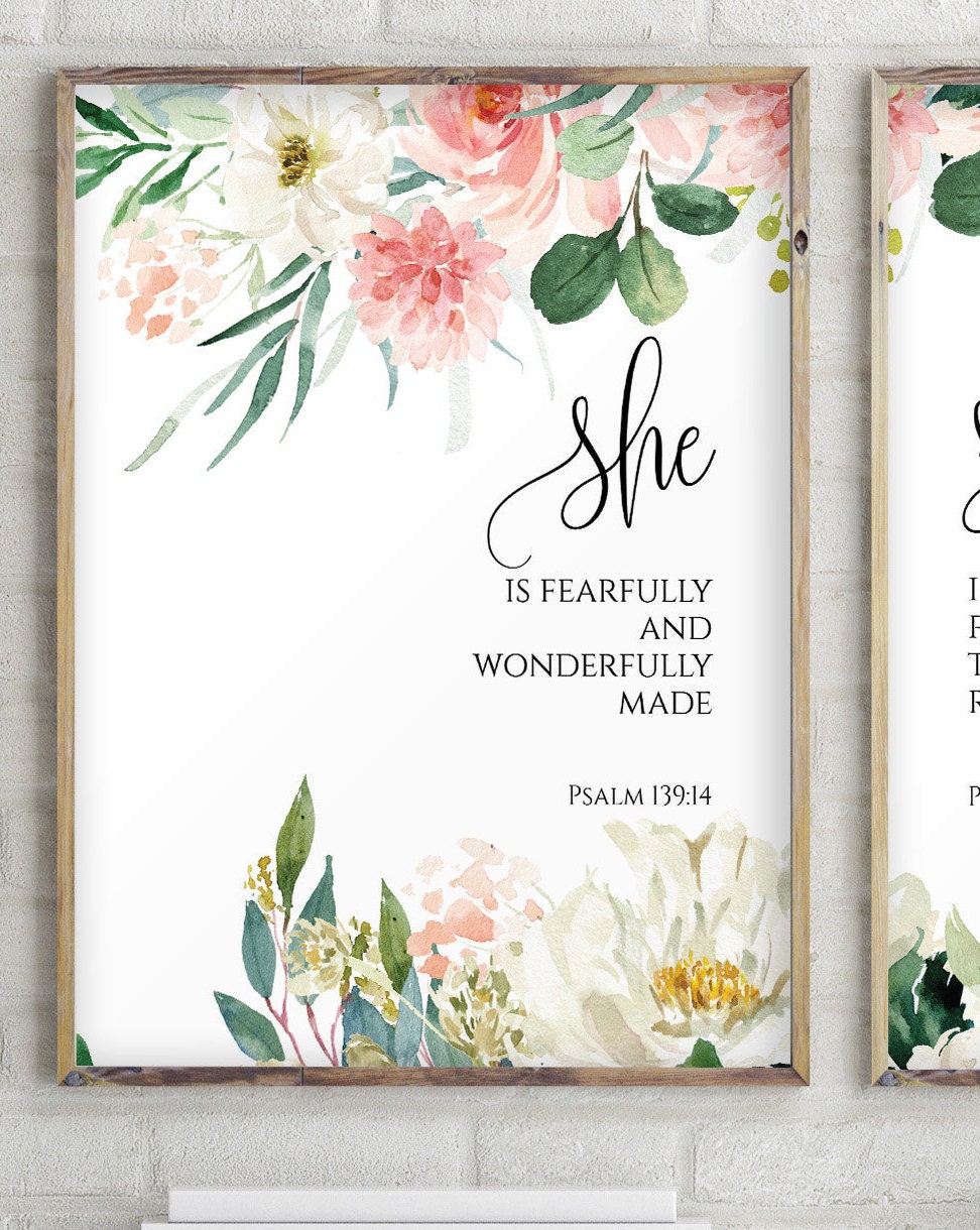 Christian Wall Art Signs Set of 2 Prints Gifts for | Etsy