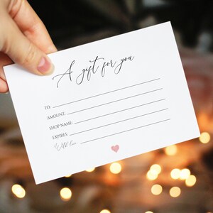 Modello di certificato regalo, modello di certificato regalo Etsy, modello di buono regalo, modello di carta regalo, certificato stampabile, carta regalo, 7009