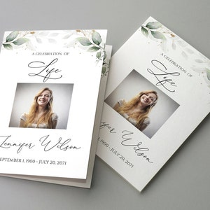 Printable Funeral Program, Gold Floral Funeral Program Template, Celebration of Life Program Obituary Program Funeral Order of Service, 7011