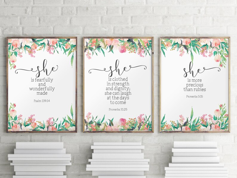 Nursery Quotes Scripture Prints Set of 3 Prints Scripture Etsy