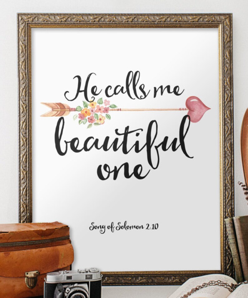 Song of Solomon He calls me beautiful Printable verses art image 2