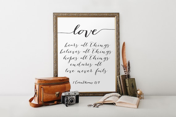 Wedding Quote From the Bible Verse Print Wall Art Decor Poster