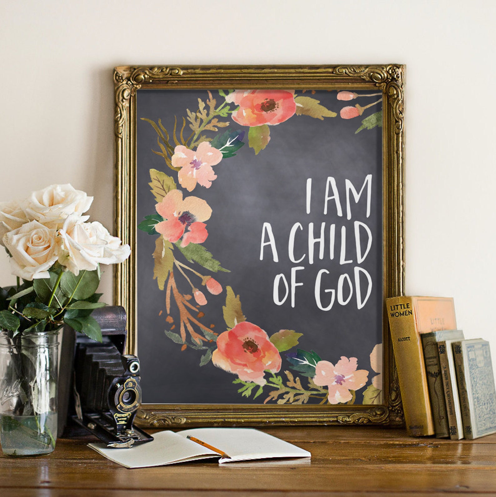 Baptism gift for girls inspirational quote I am a child of god | Etsy