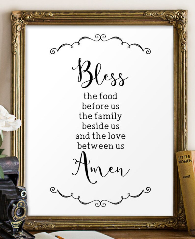 Dining Room Wall Art Bless the Food Before Us Kitchen Wall Etsy