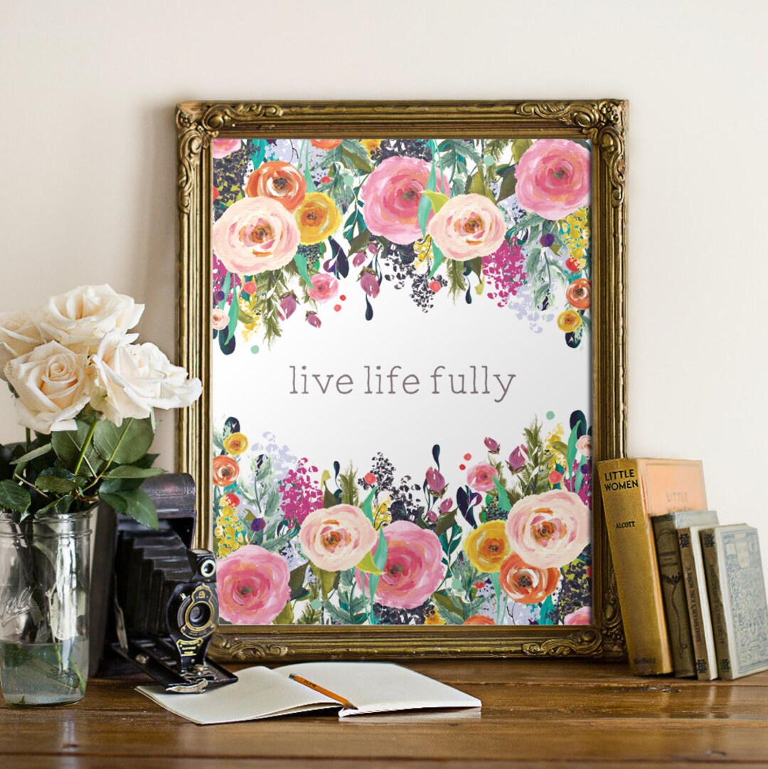 Printable Art Watercolor, Printable Artwork, Live Life Fully ...