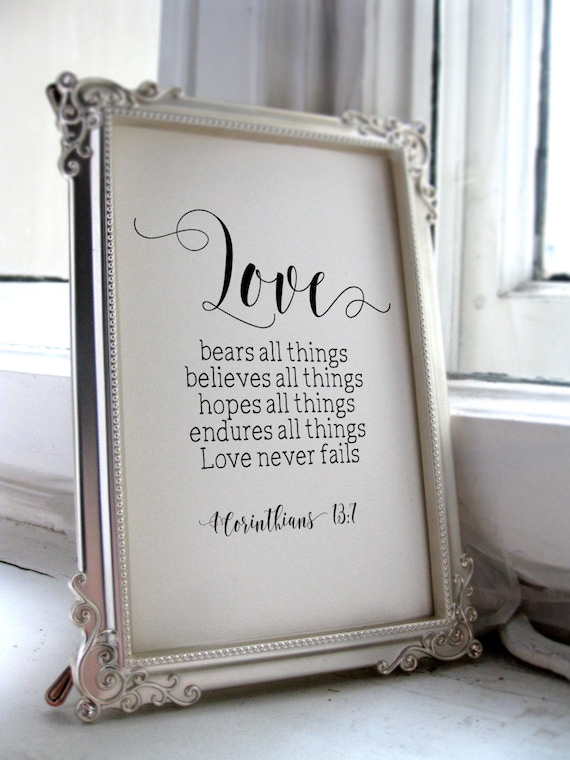 Wedding Quotes For The Bride And Groom 1 Corinthians 13 7 Etsy