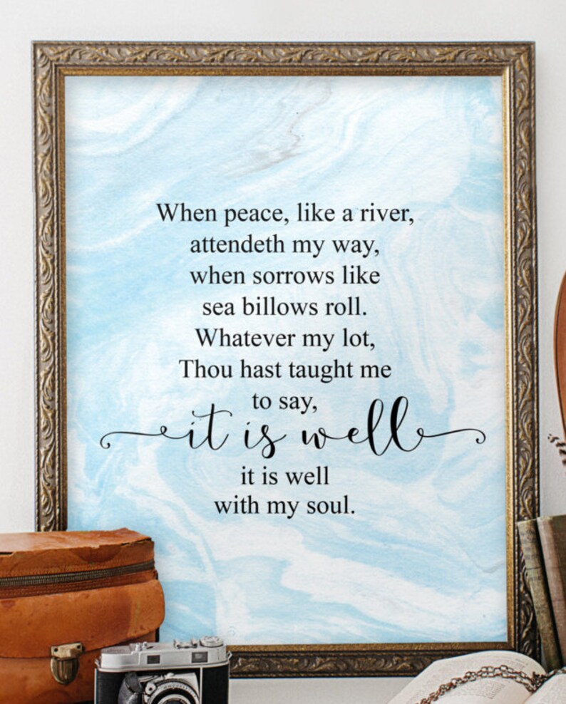It Is Well With My Soul Printable Lyrics Hymn Lyrics Bible Etsy Canada