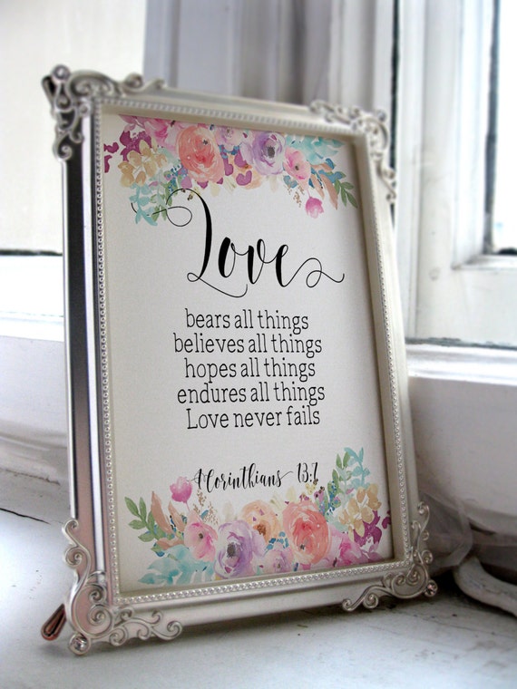 Printable Wedding Sign Bible Verse Printable Art Wedding Quote Etsy