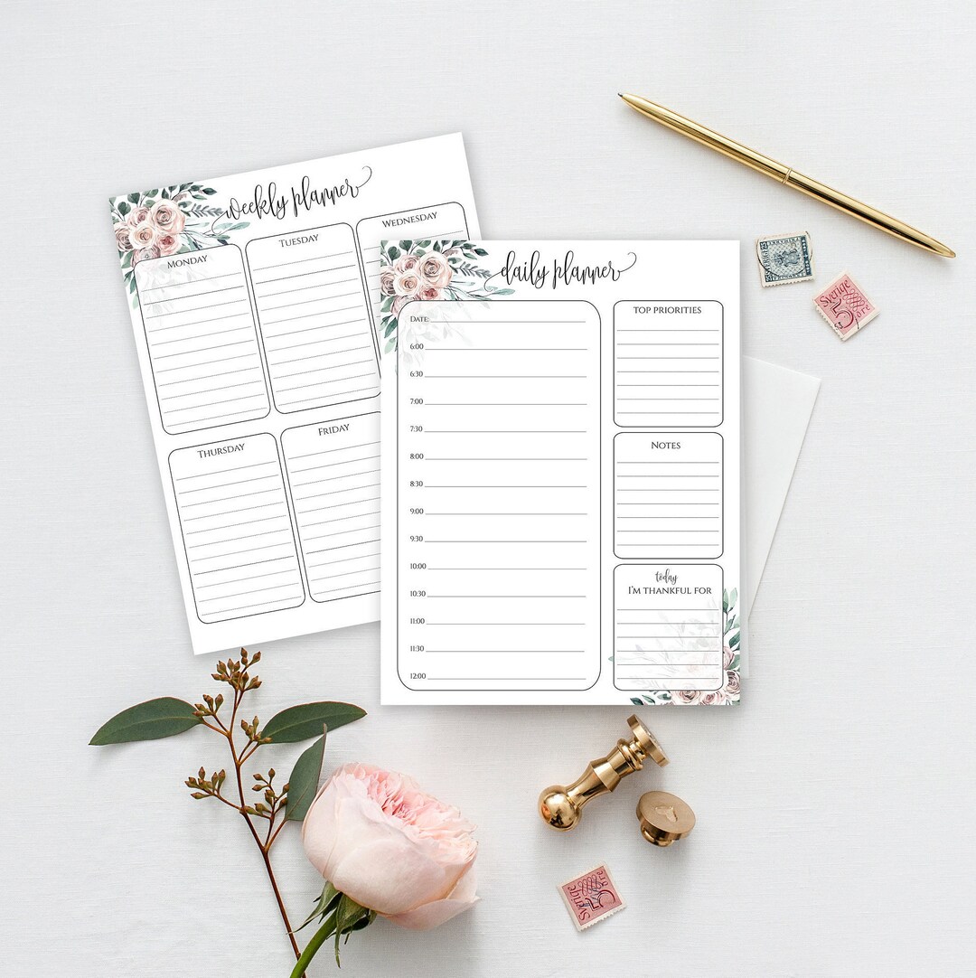 Daily Planner Printable, Weekly Planner Printable, Printable Planner ...