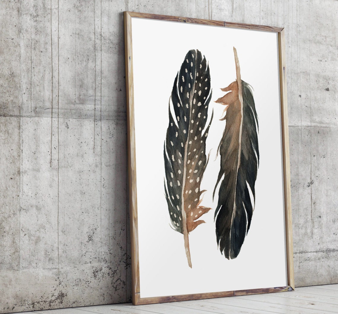 Printable Art Feather Art Print Home Decor Tribal Poster | Etsy