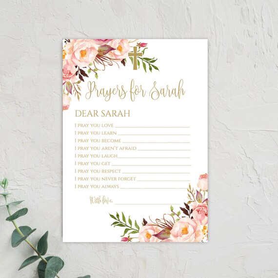 Prayers For Baby Cards Personalized Prayer Shower Game Prayers For Baby Cards Personalized Prayer Shower Game Wishes Girl
