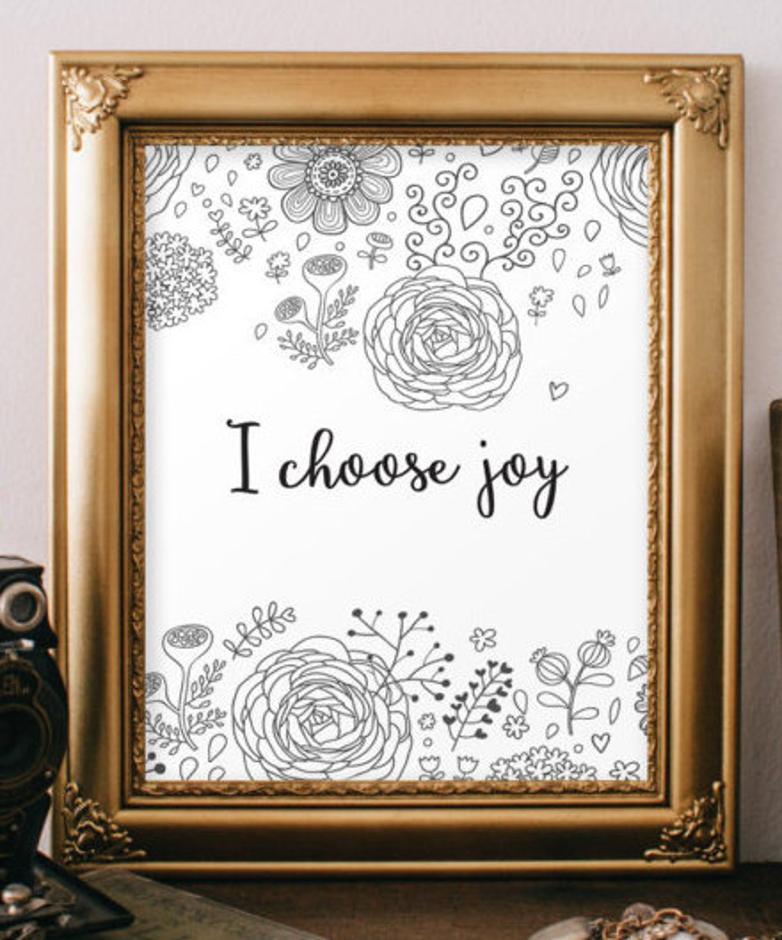 I Choose Joy Inspirational Quote Wall Art Decor 8x10 Print Etsy