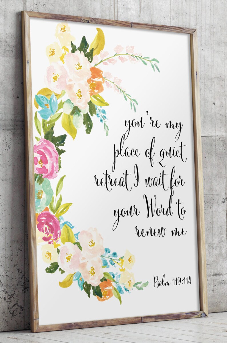 Bible Verse Art Floral Christian Wall Decor Scripture Wall Art Etsy
