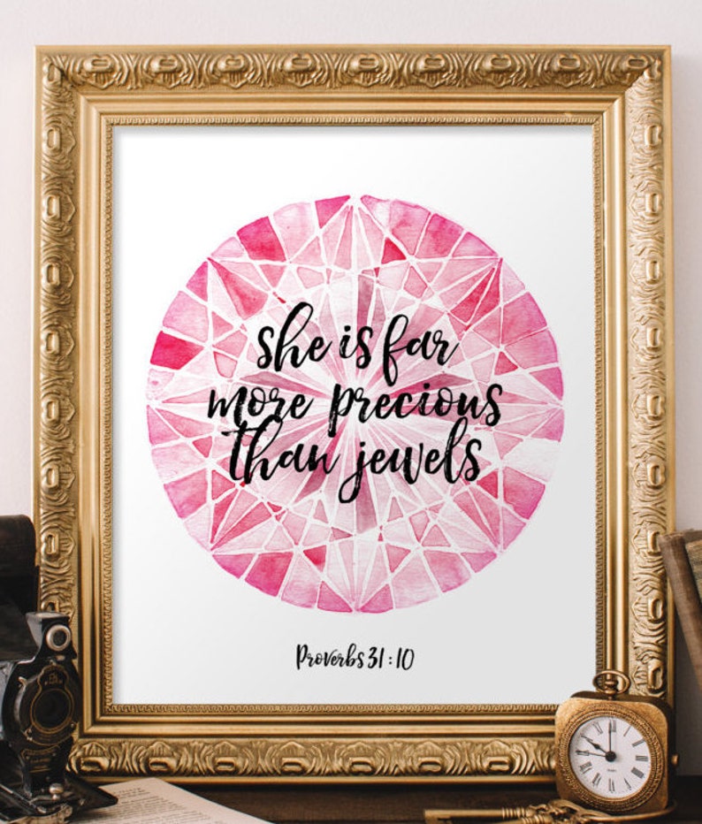 Nursery Bible Verse Printable Verses Proverbs 31:10 - Etsy