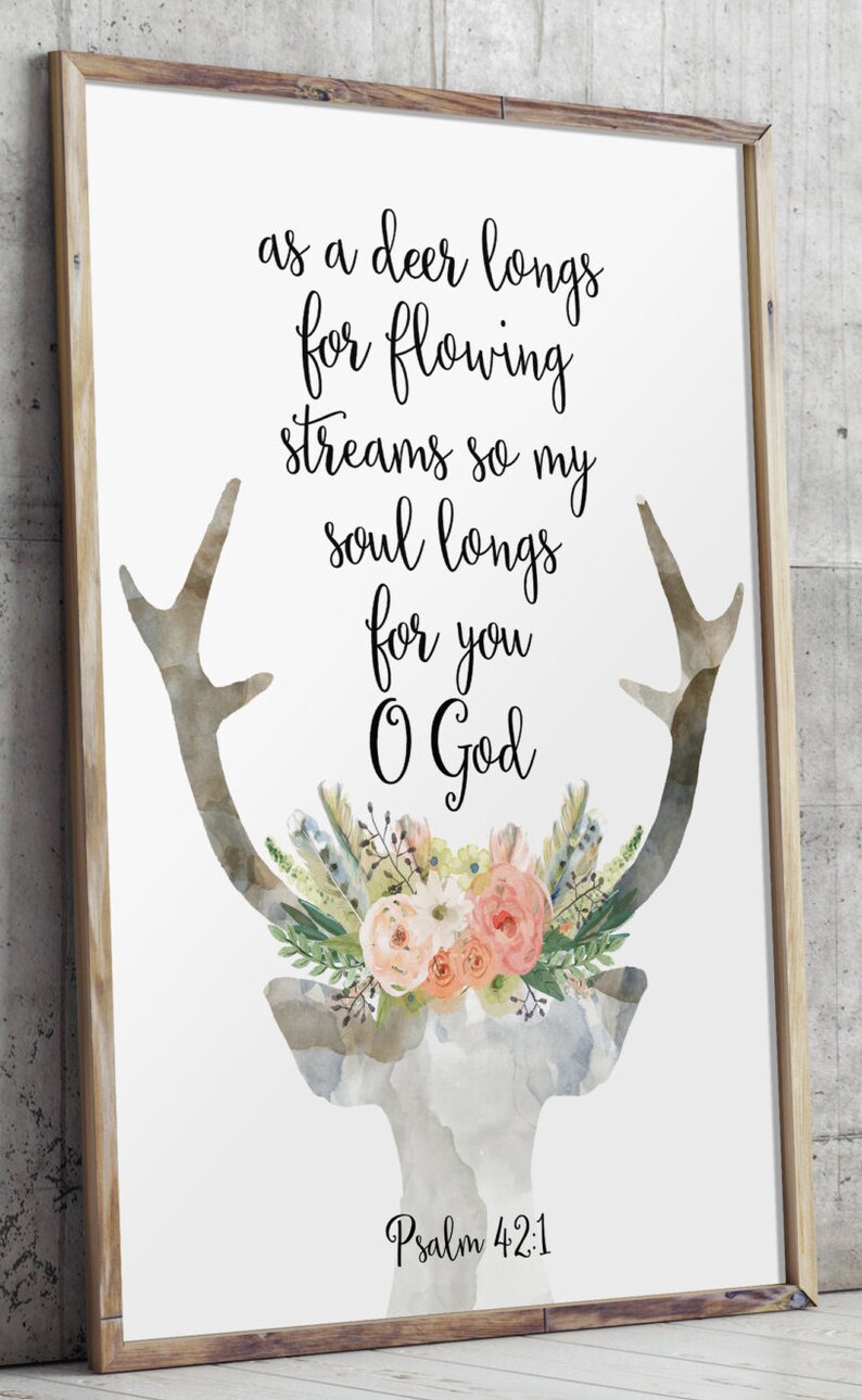 Psalm 42 Deer bible verse Bible verse Scripture print image 1