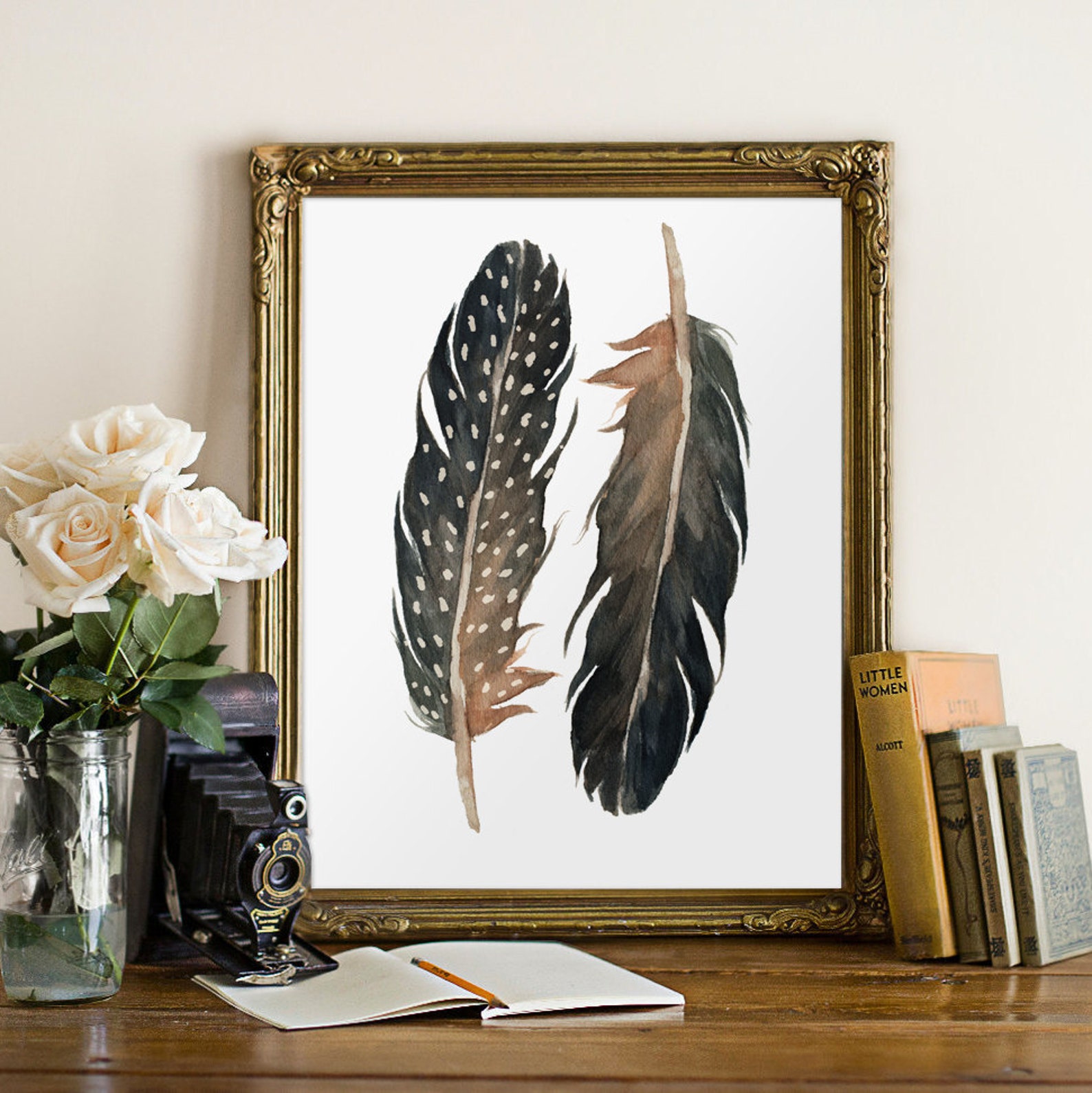 Printable Art Feather Art Print Home Decor Tribal Poster | Etsy