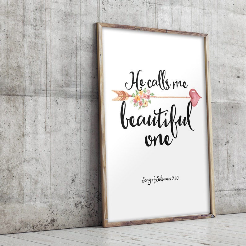 Song of Solomon He calls me beautiful Printable verses art image 1
