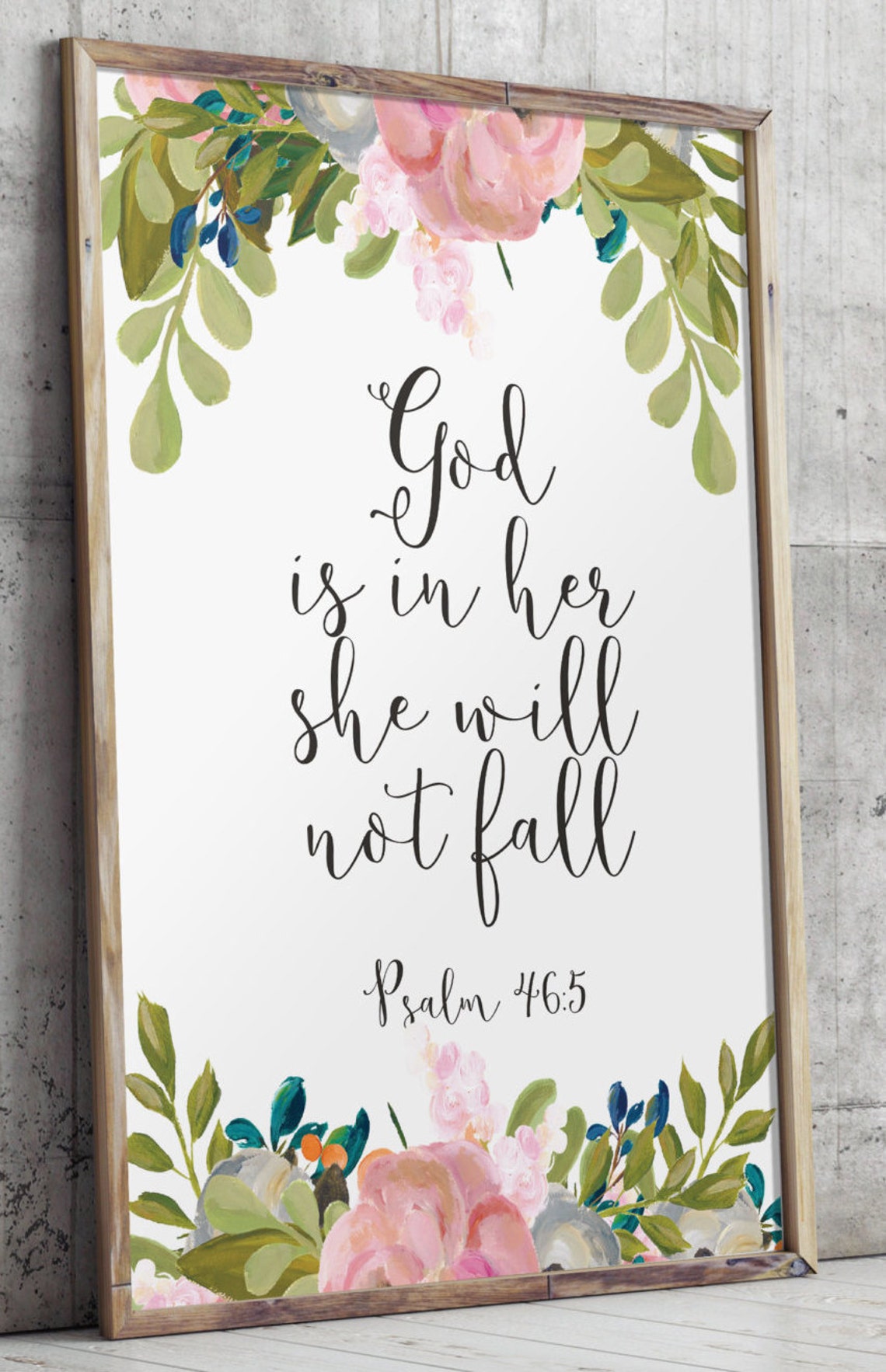 Bible Verse Wall Art Psalm 465 Scripture Art God is Within Etsy