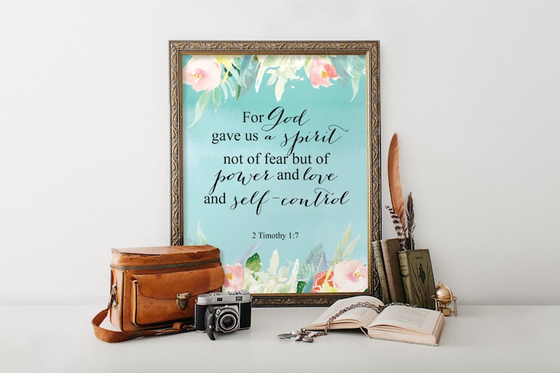 2 Timothy 1:7 Printable Wall Decor Bible Verses Confirmation - Etsy