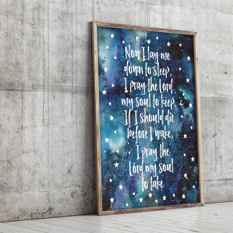 Bedtime Prayer Wall Art Nursery Bible Verse Digital Print Etsy Israel