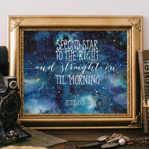 Second Star to the Right, Nursery Wall Art Print, Famous Peter Pan ...