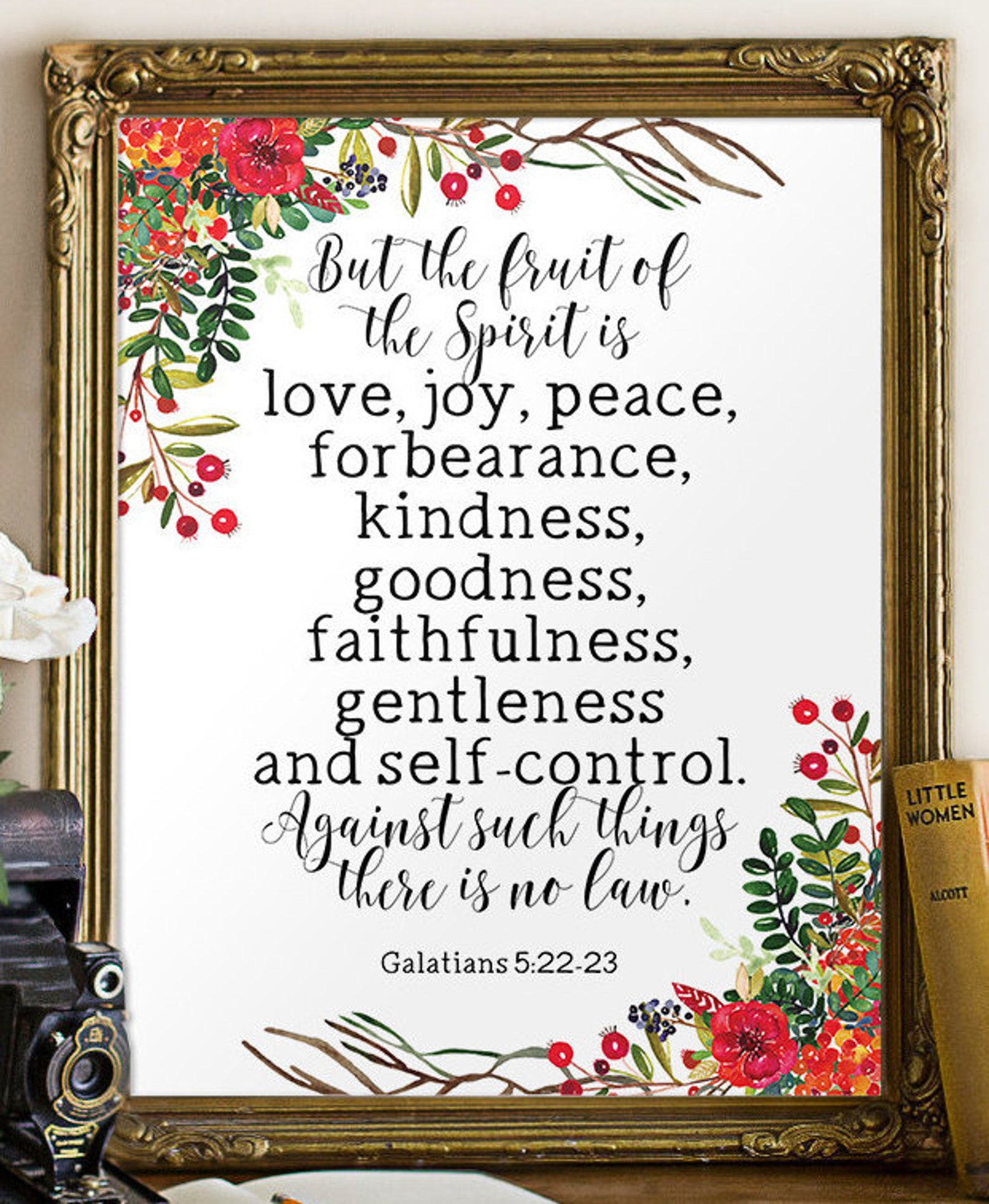 Bible verse print Fruit of the spirit wall art 8x10 11x14 | Etsy