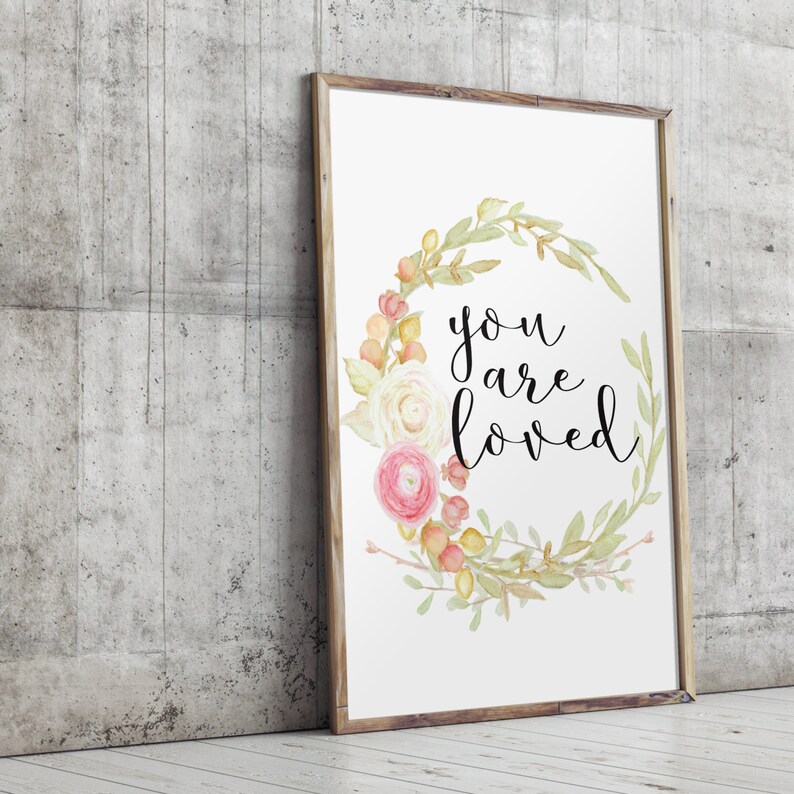 You Are Loved Print Nursery Decor Bible Verse Printable Etsy