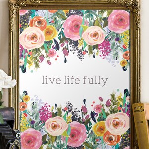 Printable Art Watercolor, Printable Artwork, Live Life Fully ...