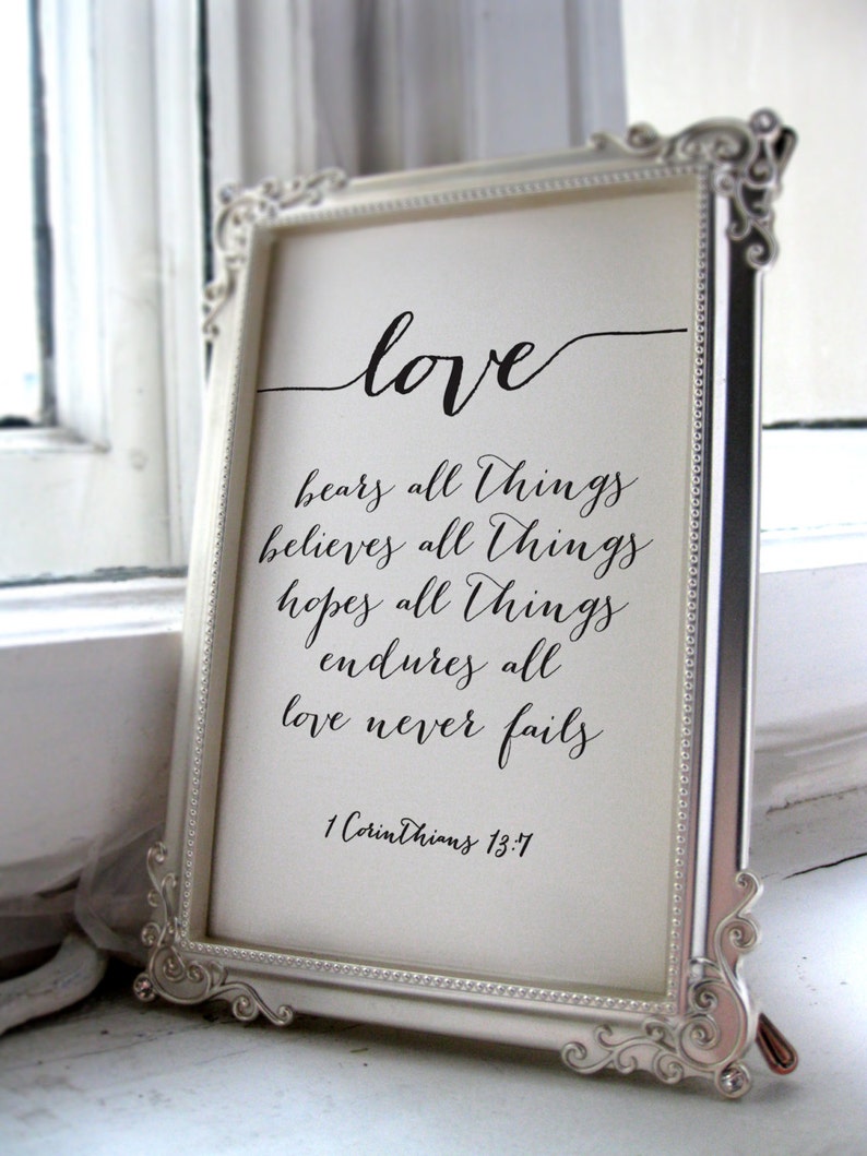 Wedding quote from the bible verse print wall art decor