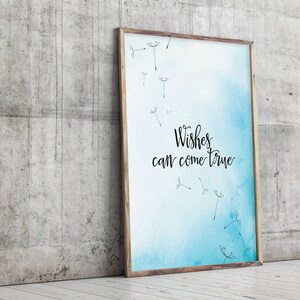 Inspirational Quote, Dandelion Art, Motivational Quote, Home Decor ...