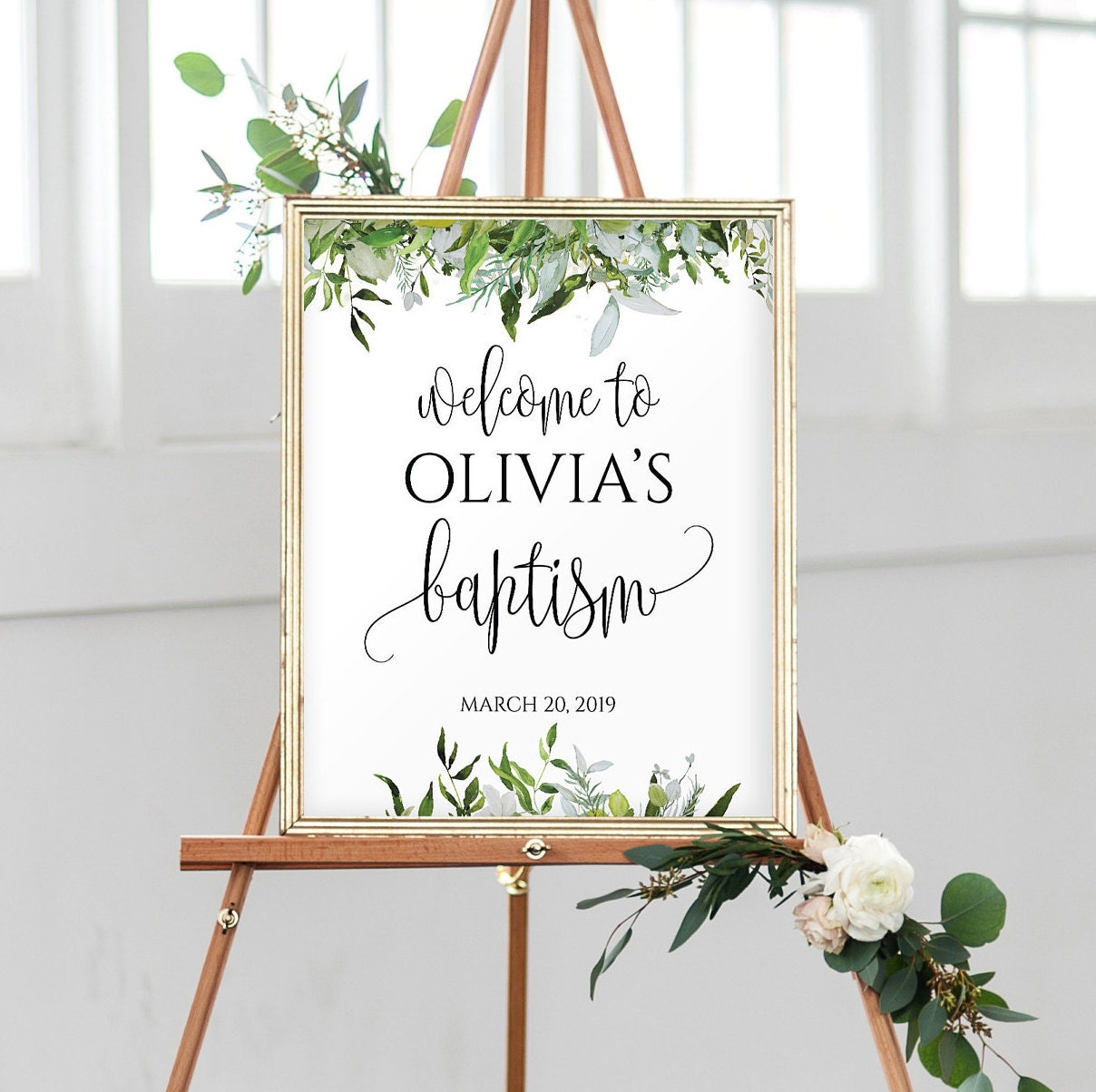 Baptism Welcome Sign, Personalized Baptism Print, Custom Baptism Sign ...