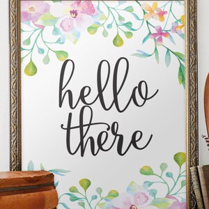 Quote Print Hello There Printable Wall Art Decor Poster Calligraphy ...