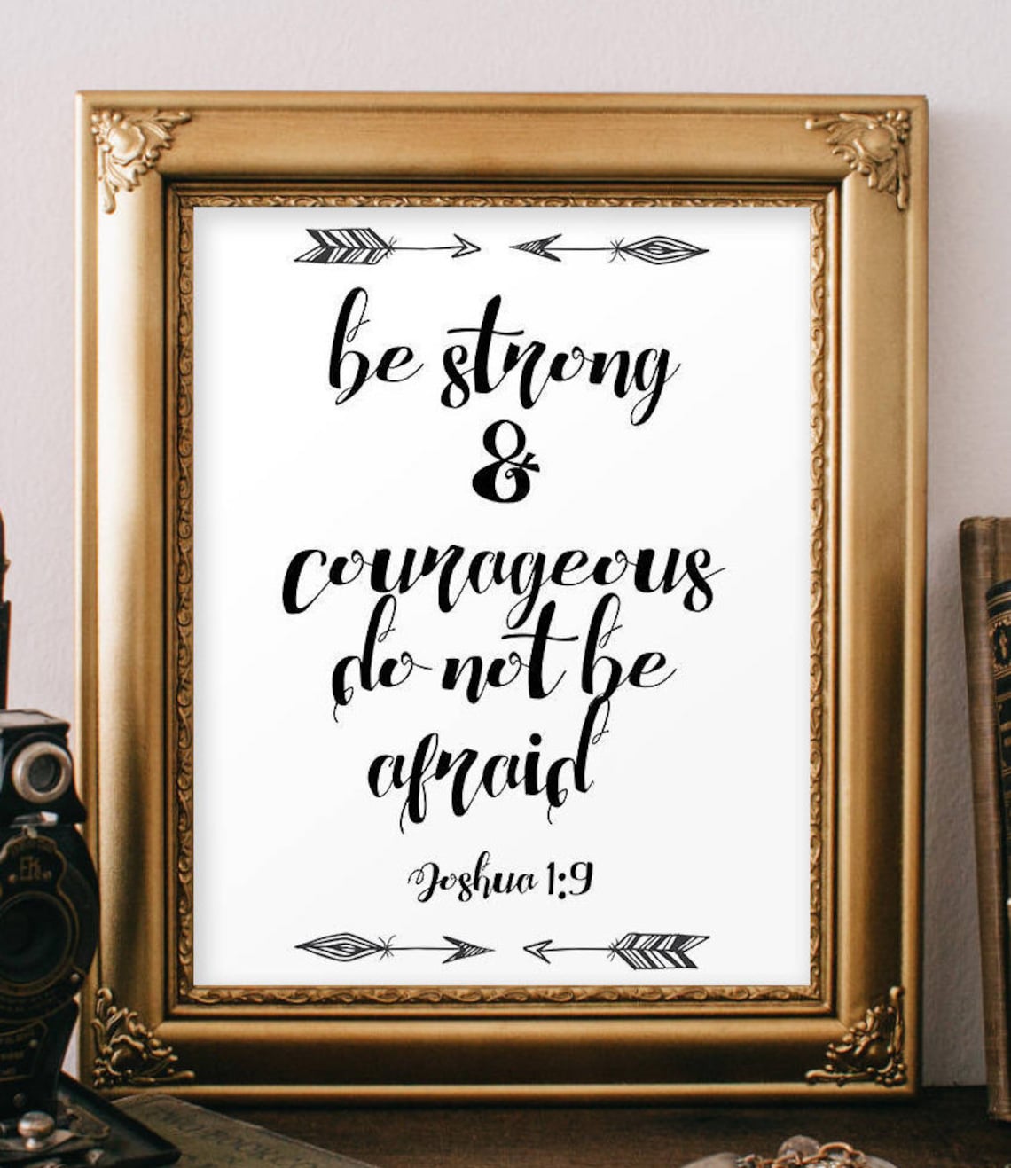 Be Strong And Courageous Print Joshua Bible Verse Sign Scripture | My ...