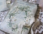 Vintage flowers diary, journal, notebook, tagebuch, shabby chic diary, shabby chic journal, vintage diary, vintage journal, old style diary