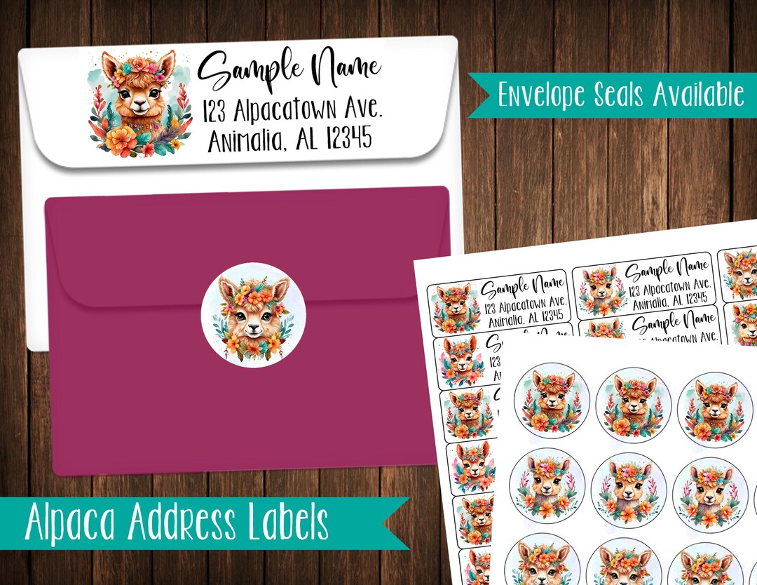 Alpaca Address Labels, Mailing Labels - Etsy