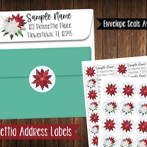 Poinsettia Address Labels, Mailing Labels