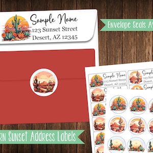 Western Sunset Address Labels, Mailing Labels