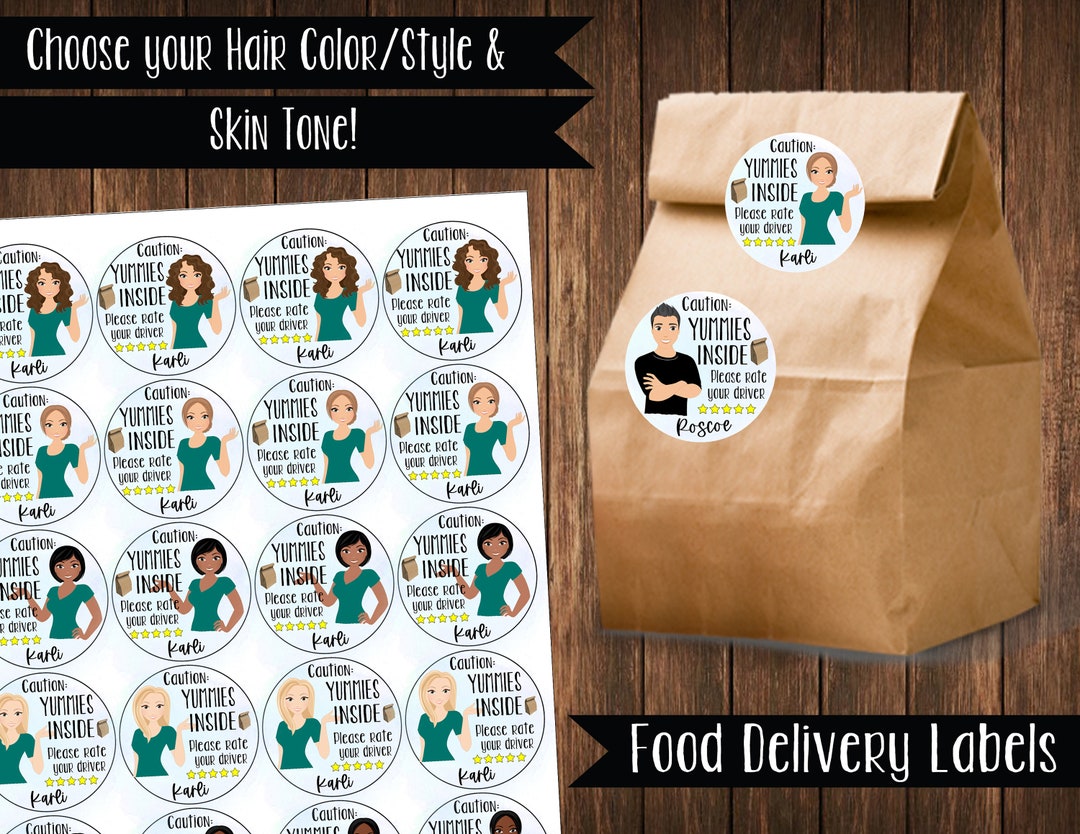 Food Delivery Driver Labels - Etsy