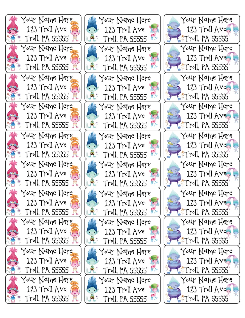 Cute Characters Address Labels Mailing Labels Etsy