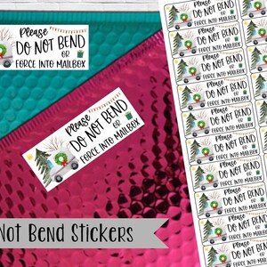 Do Not Bend Stickers ---- Postal Truck Christmas