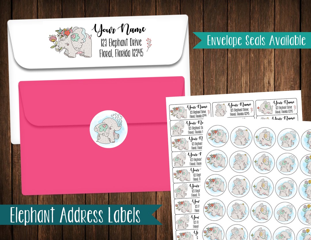 Baby Elephant Address Labels: Custom Mailing Stickers - Etsy