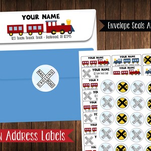 Train Address Labels, Train Birthday, Train Party