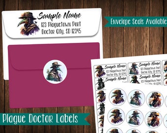 Plague Doctor Address Labels, Mailing Labels