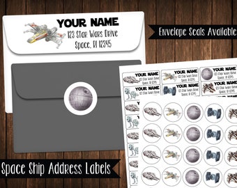 Space Ships Character Address Labels, Mailing Labels